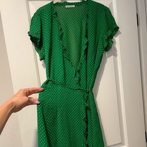 Reformation dress - Green polka dot